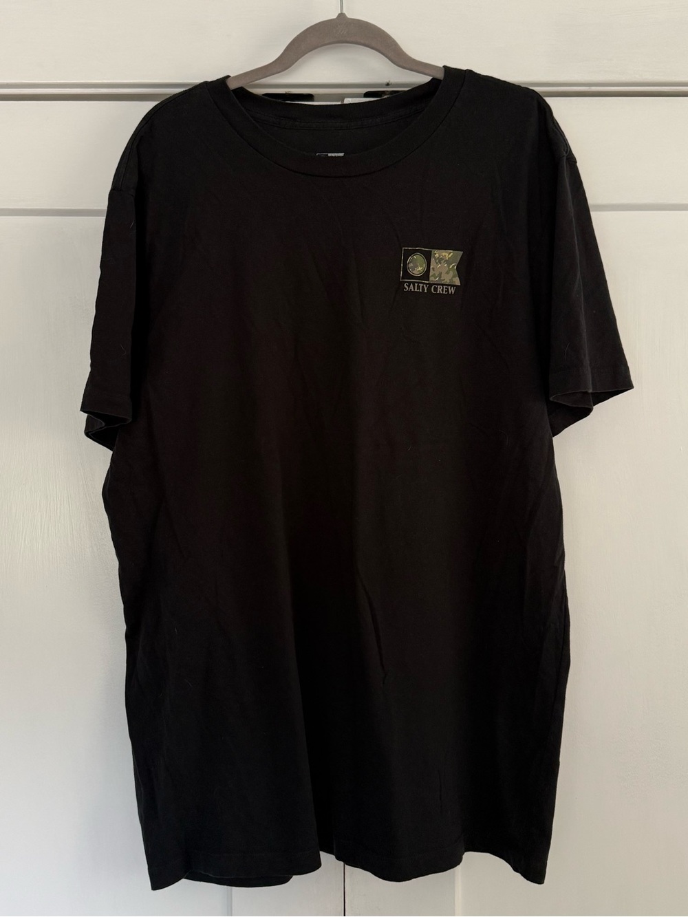 Salty Crew Black Short-Sleeve Tee with Small Chest Patch